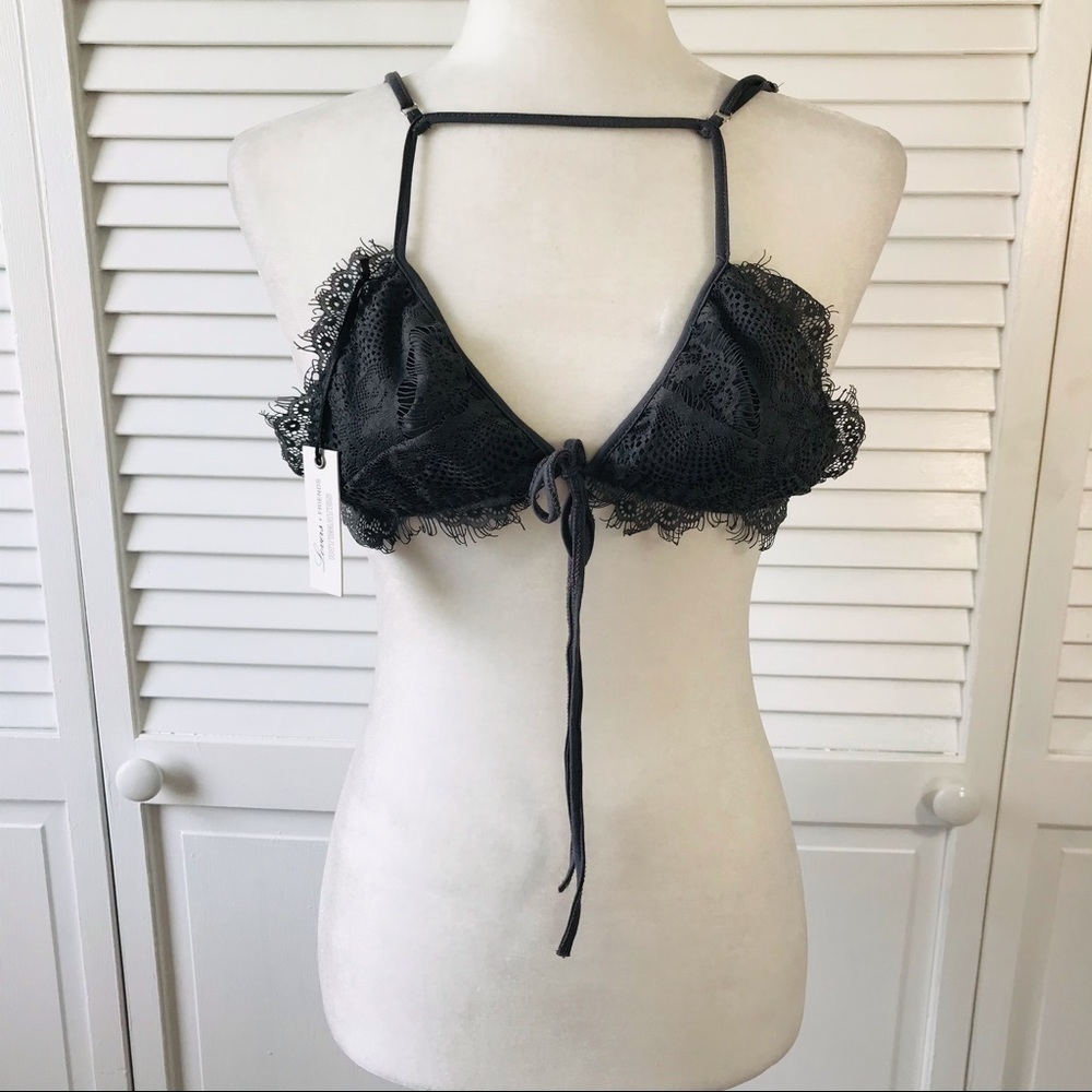 Price firm LOVERS + FRIENDS Unique Gray Lace Bra Size XS